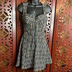 Material Girl tribal skater flare dress